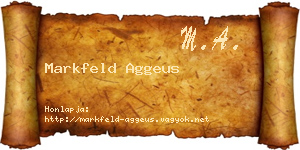 Markfeld Aggeus névjegykártya